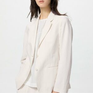 Uniqlo | Linen Blend Women's Cream Blazer